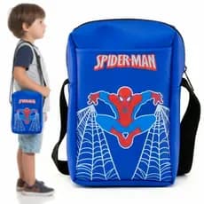 Bolsa Infantil Homem-Aranha Personalizada Transversal Porta Celular Ajustável