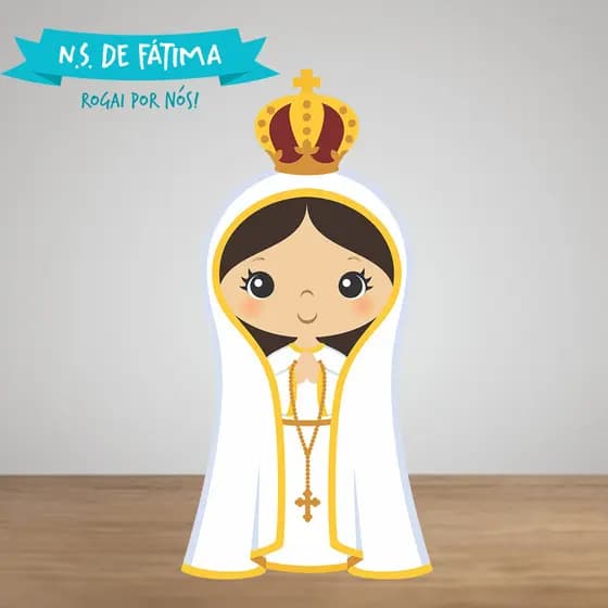 Almofada Naninha Infantil Nossa Senhora de Fatima 40 cm de altura