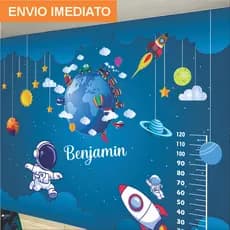 Papel de Parede Adesivo Personalizado Astronauta com nome personalizado