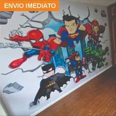 Papel de Parede Adesivo Super Heróis Vingadores
