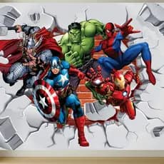 Papel De Parede Adesivo Personalizado Vingadores Juvenil Quarto