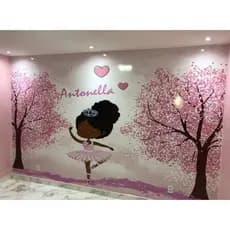 Papel de Parede Adesivo Personalizado Infantil Menina Bailarina