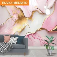Papel De Parede Adesivo Mármore Rose Lavável Autocolante