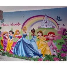 Papel de Parede Adesivo Princesas arco iris menina