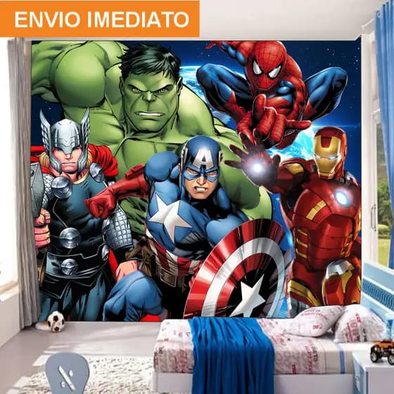 Papel de Parede Autocolante Super Heróis  - Fácil Aplicação