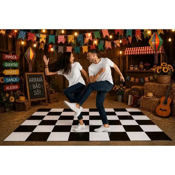 Pista de Dança Lona Xadrez 1,50m x 2,00m