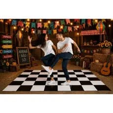 Pista de Dança Lona Xadrez 1,50m x 2,00m