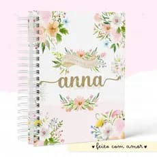 Caderneta de Saúde Floral Personalizada - Capa Dura - Tamanho A5