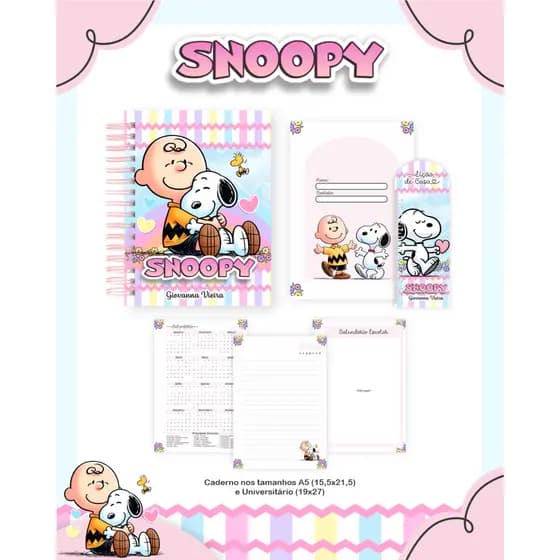 Caderno Personalizado Snoopy