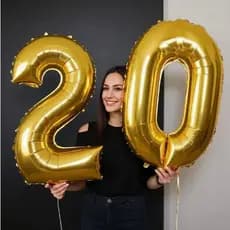 Balao Metalizado Numero Grande 70cm Rose gold Prata Dourado Azul Pink Branco Preto Decoração Festa De Aniversário Evento