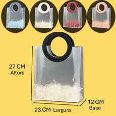 kit 5 a 20 Bolsa Sacola Transparente Fosca 23x27 cm Praia Lembrancinha de Aniversario Presente