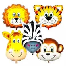 Kit 10 Balão Metalizado Safari Animais Centro De Mesa Balão de festa 30cm-Macaco Girafa Zebra Leão Tigre Macaco