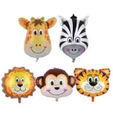 Kit 20 Balão Metalizado Safari Animais Centro De Mesa Balão de festa 30cm-Macaco Girafa Zebra Leão Tigre Macaco