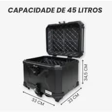 Baú Para Moto 45l Com Forro E Base Reforçada Anti-furto Material ABS  injetado de alta resistência