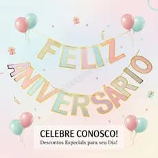 Faixa Varal Feliz Aniversário Cartonado Colorido Decoração de Festa