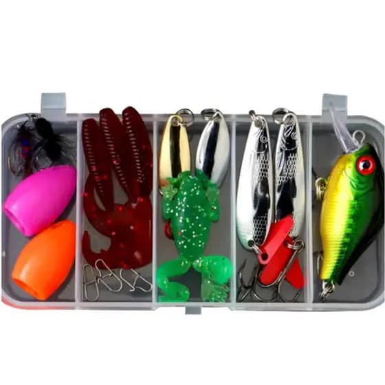 Kit de iscas de pesca conjunto duro artificial wobblers metal gabarito colheres isca macia pesca isca de silicone equipa