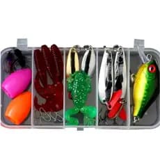 Kit de iscas de pesca conjunto duro artificial wobblers metal gabarito colheres isca macia pesca isca de silicone equipa