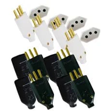 Plug tomada 20A ou 10A Macho e Fêmea 3 ou 2 pinos latão maciço plugue 3 pinos Fase neutro e terra