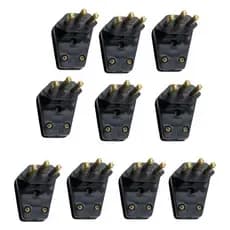 Plug Macho Triangular 90º latão Maciço Prensa Cabo kit 10 Amperes fino ou 20 Amperes grosso 250v 90 graus