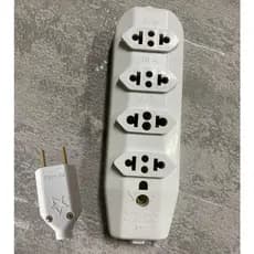 Tomada em Barra Quadrupla 4 entradas 10A / 20A Terminais Fase e Neutro (Sem terra) Kit com e sem Plug 20 amperes