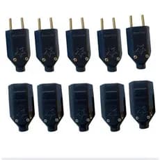 Plug Macho e Fêmea 10A 2 Pinos Maciços 250V de Amperagem Máxima escolha a melhor opção para sua demanda