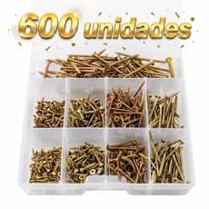 Kit Parafusos Chipboard para Madeira com Estojo 600 Peças