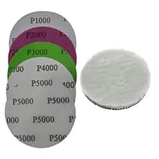 Kit Polimento Lixas P1000 a P5000 e Boina de Lã 5" Pol