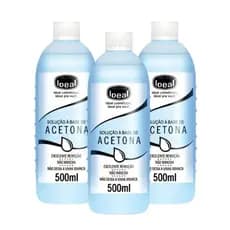 KIT 3 ACETONAS IDEAL DE 500ML