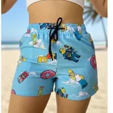 Short Feminino Mauricinho Verão Saída De Banho shortinho praia tactel saida de praia