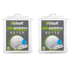 Kit 2 Capa Impermeável de Travesseiro Com Ziper 100% Fronha Protetora Anti Acaro Grande Branco