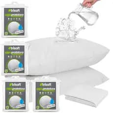 Kit 4 Capa Impermeável de Travesseiro Com Ziper 100% Fronha Protetora Anti Acaro Grande Branco