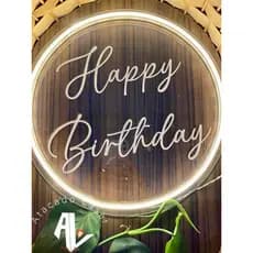 Happy birthday de acrílico com Led neon - 30cm personalizado