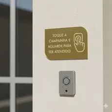 Placa em acrilico espelhado Toque a Campainha