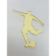 Aplique multiuso Futebol 4cm acrílico espelhado - 10 unidades