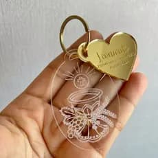 Kit 10 Chaveiros Personalizados em Acrílico - Lembrancinha Premium para Batizado, Comunhão e Crisma
