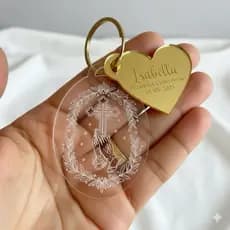 Kit chaveiros personalizado - Personalizamos com data e nome - Acrilico cristal + Espelhado