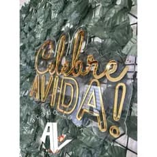 placa de acrilico frase celebre a vida !   - 47x30cm acrilico espelhado