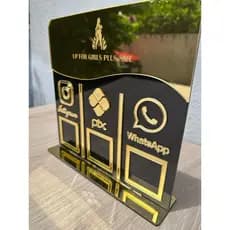 Placa Display Pix Trio Qr Code Instagram - c/ Logo