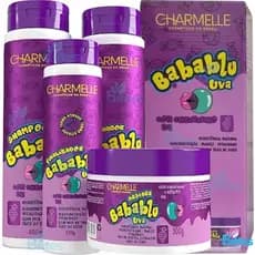 KIT BABABLU UVA CHARMELLE COSMÉTICOS BABALU  HIDRATAÇÃO UVA