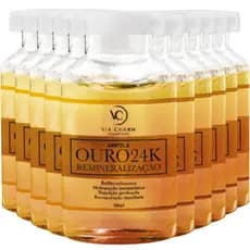 KIT 10 AMPOLA OURO 24K REMINERALIZANTE VC COSMÉTICOS BRILHO