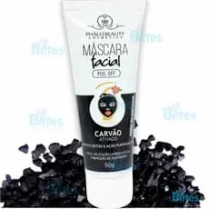 MÁSCARA FACIAL CARVÃO ATIVADO PHÁLLEBEAUTY COSMÉTICOS EFEITO DETOX
