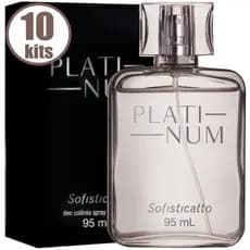 KIT 10 DEO COLÔNIA MASCULINA PLATINUM SOFISTICATTO COSMÉTICOS 95 ML
