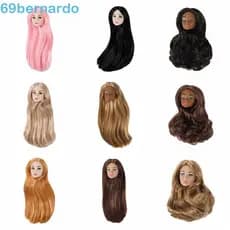 Cabeça De Boneca Supermodelo BERNARDO , Com Maquiagem , Cabelo Encaracolado , 1/6 , Pele Escura De 30 Cm