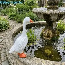 Escultura De Pato BERNARDO , Estátua De Ganso De Resina Realista Minimalista , Simulação De Ornamento Branco Estilo Nórd
