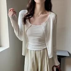 Jaqueta protetora solar feminina jaqueta protetora solar de seda gelo jaqueta Anti-UV Cardigan de malha feminino outono