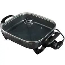 Panela Multifuncional Elétrica Quadrada 30cm Grill 110V Antiaderente Portátil Mangiare 1500W Agratto