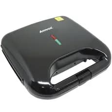 Sanduicheira e Grill Elétrica 750W Lanches 220V Dupla Antiaderente Preta AMS 370 Black Amvox