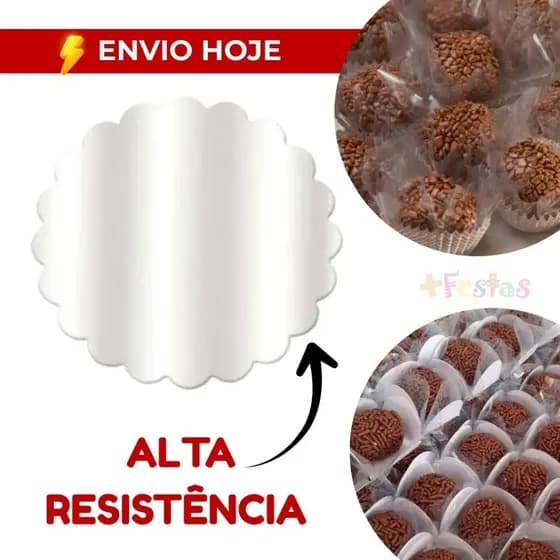 Kit 100/500 Fundo Tapetinho Poli Incolor Para Doces 7cm 9cm Confeitaria Atacado