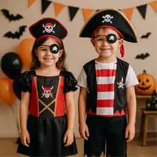 Acessórios Fantasia Pirata Menina Menino Chapéu Tapa Olho Tiara Cosplay Caribe