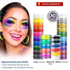 5/10 Cores Tinta Facial Maquiagem Artística Profissional Colormake Recreação Infantil Escolar